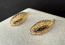 Vintage 14 K Gelbgold Ohrhänge Ohrringe um 1900 585er Handarbeit