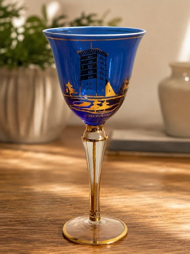 Buntglas blau mit - mit, goldener