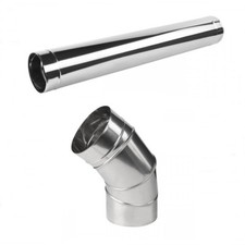 Rauchrohr Ofenrohr Edelstahl Ofenknie Bogen Abgasrohr Sanierung Kamin Anschluss