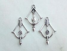 5x Anhänger Armbrust 36x23mm Charm Pfeil und Bogen Indianer Schmuck Deko Basteln