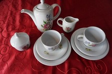Kahla DDR Kaffee Service - 2 Pers. Blumen Rosendekor - Kahla