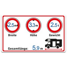 Hinweisaufkleber Wohnmobil mit