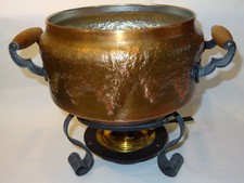 massiver FONDUE Topf Fonduetopf Kupfer und Stöfchen mit Richaud Ø 22 cm