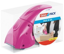 tesa Paketklebeband Abroller Pack' n' Go - Packbandabroller - Pink - tesapack