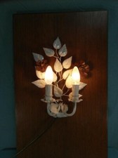 Wandlampe Doppelt Antik Stil Florenz Wandarm Wandleuchte Eisen Theater Rar o2c2