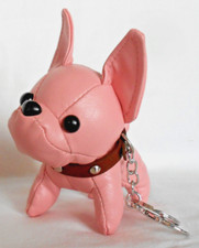 Bulldoggen-Taschenschmuck/Schlüsselanhänger, Rosa + Nieten-Halsband, so süß/NEU!