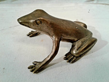 Frosch,Tierskulptur,Fröschchen,Messing-Bronze massiv,H4xT7xL9cm,165g