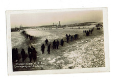 SS47 SCHÖNE RARITÄT KIEL Strenger Winter1929 Kriegsschiff Segelboot ECHT FOTO