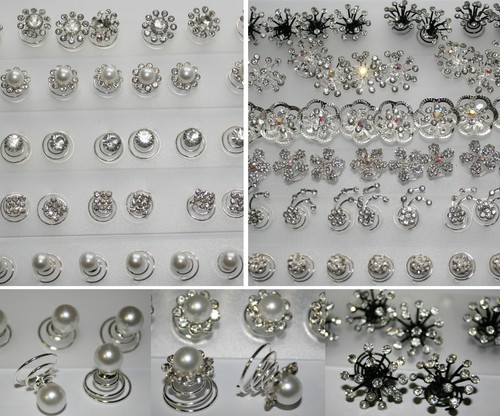 Curlies 12x haarschmuck - curlies, strass