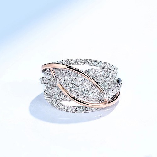 Luxus damen ring zweifarbig - luxus,