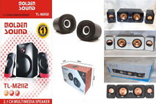 Golden-Sun Stereo Subwoofer 2.1 Lautsprecher Set + 2 Boxen Speaker 600W 1200W