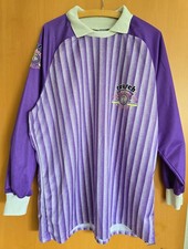 Torwarttrikot von Reusch – Größe XXL – Retrodesign lila gestreift