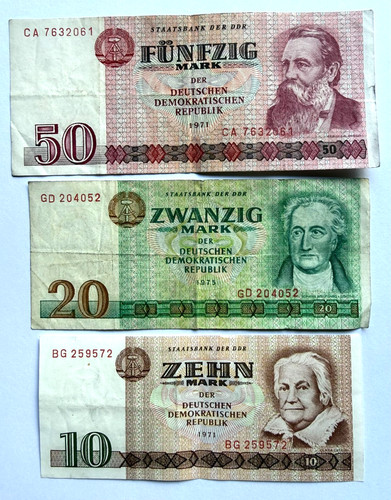 Ddr geldscheine mark - 50, 20