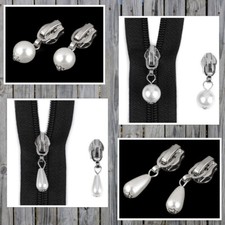 4) 2 Stück Zipper Metall 6 mm