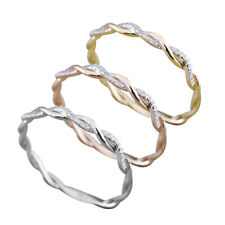 Ring Schleife Twist Unendlichkeit Infinity Zirkonia CZ Silber Rose Gold Damen