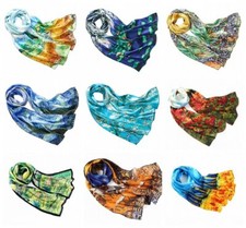 160cm langer bunter Seiden-Schal Tuch van Gogh Claude Monet Malerei Kunstdrucke