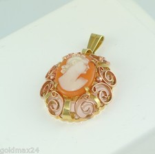 Vintage  Anhänger "Gemme" / 585er - 14 Karat Gelbgold & Rotgold