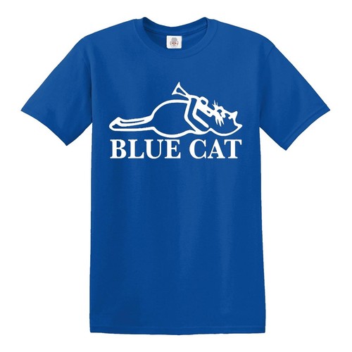 Blue cat records shirt - blue, t-shirt