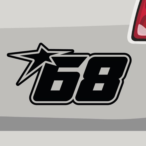 Startnummer aufkleber - startnummer, 68