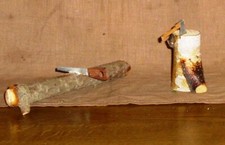 2 Holzstämme-1 x 18cm lang und 1 x 7cm hoch-Puppenstubenminiatur-1:12-gut