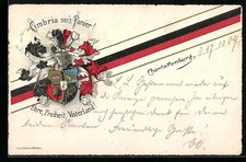Berlin-Charlottenburg, Ansichtskarte, Studentenwappen Cimbria 1909 