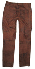 " MADDOX " Herren- LEDERJEANS / Lederhose in antik- braun ca. W35-36"/ L36"