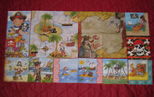 Set 11-Besten Servietten ~ PIRATEN, Schatzkarte, Truhe, Piratenflagge ~ 33x33
