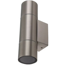 HEITRONIC GRENADA LED Außenwandleuchte 2-flammig Edelstahl GU10 IP44 silber