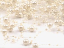 Kopfschmuck Rispen Perlen weiß creme Haarschmuck z Brautkleid Kommunionkleid NEU