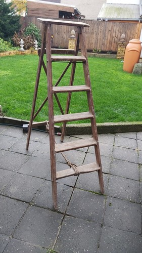 Alte holzleiter antik deko - alte,