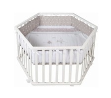 Roba Laufgitter Adam & Eule Laufstall 6-eckig Krabbelgitter weiß 120 cm