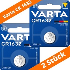 2 x Varta CR 1632 DL1632 3V Lithium Batterie Knopfzelle 3,2 x 16mm Blister 6632
