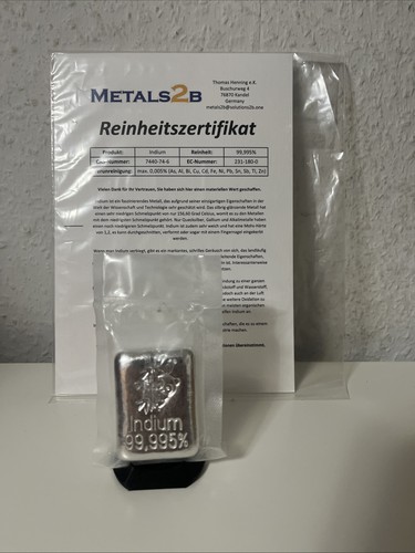 Indiumbarren 100g 999,95