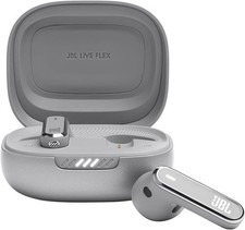 JBL Live Flex In-Ear Bluetooth IP54 Kopfhörer, Noise Cancelling - Silber NEU