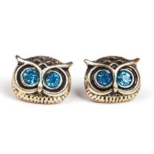 Blaue Augen Eulen Ohrringe