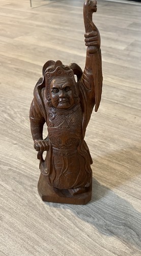 Holzfigur asiatisch krieger - holzfigur,