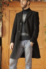 Kaschmir Mantel Cashmere Herren Yorn Lang Gr. 50