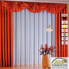 Gardinen Dekoschals 2 Stk. edler Jacquard Satin Ranke Kräuselband Vorhänge Typ91