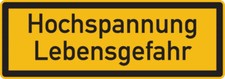 Hinweisschild, Hochspannung