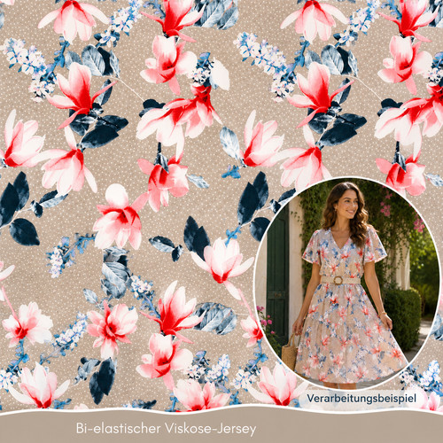 Viskose jersey blumen - viskose-jersey,