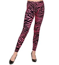 Leggings tigerprint pink 80er - leggings,