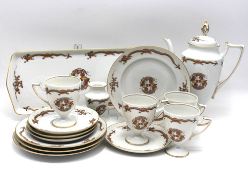 Kaffeeservice brauner drache - kaffeeservice,