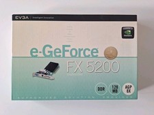 EVGA e-GeForce nVIDIA FX 5200 128MB DDR Retro AGP 8x Grafikkarte VGA DVI in OVP