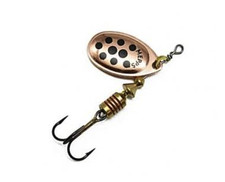 Mepps Aglia Gr. 2 4,5g  Kupfer Silber Gold / rote & schwarze Punkte Spinner DA