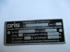 Typenschild ahk oris - ahk,