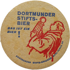 ALTER BIERDECKEL Dortmunder Stifts-Brauerei Carl Funke AG Bierfilze Sammlerstück