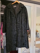 Pelzmantel Karakul Swakara Persianer Damen Gr. 42/44 Schwarz Sehr guten Zustand 