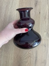 Vase Glas Lila Beere Aubergine Schwer