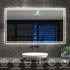 Badspiegel mit LED Beleuchtung 2700-6200K Dimmen+Touch+Beschlagfrei+Bluetooth