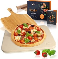 Amazy pizzastein inkl bambus - pizzastein, inkl.